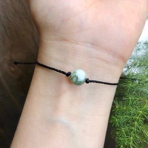 Tree Agate Stone Waxed Bracelet